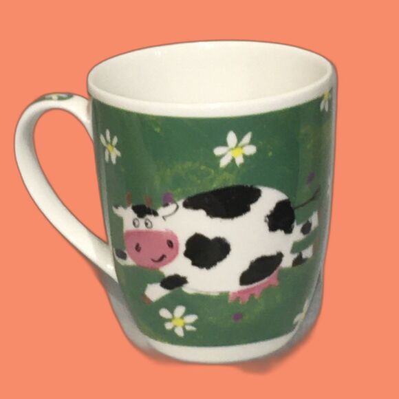 Elizabethan Fine Bone China Green Crazy Cow 12 oz coffee tea Mug Vienna - Picture 4 of 4